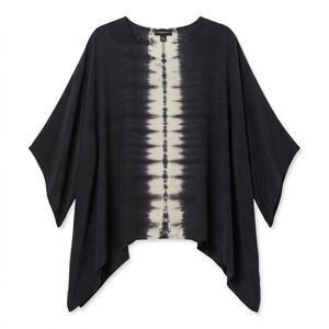 Fifteen Twenty Tie Dye Dolman Sleeve Blouse Black White Oversized‎ Top Size M